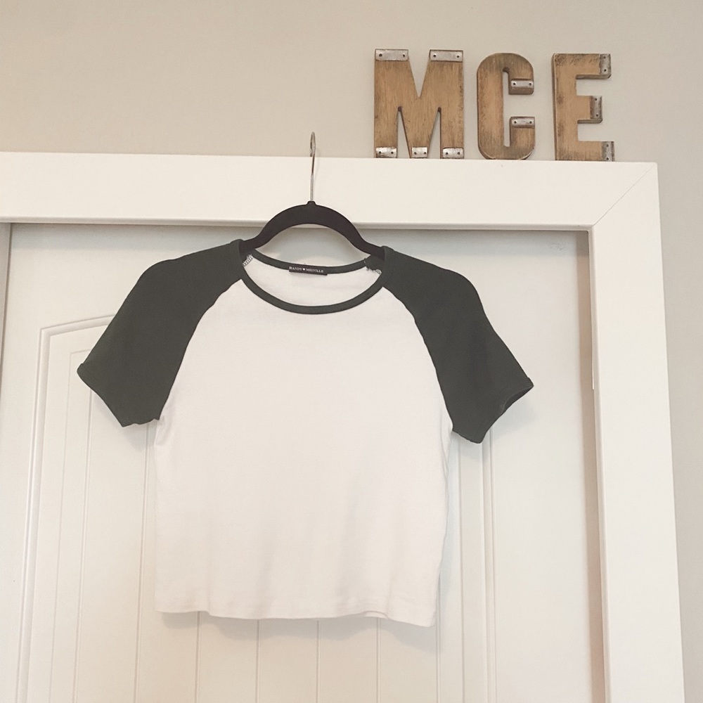 Brandy Melville Baseball tee crop top